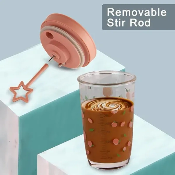 Automatic Self Stirring Glass Mug, Tumbler Mug, Coffee Mug with Lid, and Sipper Bottle with Straw