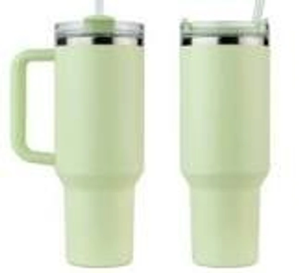 Insulated Travel Mug with Handle, 887ml, Mint Green, Stainless Steel, Set of 1 - Pink