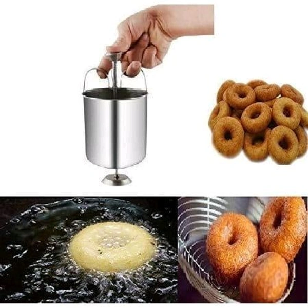 Stainless Steel  Vada Maker with Stand, mendu WADA Machine, mendu WADA Maker,  vada Maker Machine (Silver) - silver