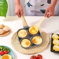 Egg Cooker Frying Pan, Green Pans 4 Cups Non-Stick cookware Aluminium Alloy Fried Egg Cooker, Pancake, Omelette Pan with Silicone Spatula and Brush Set (Pack of 1) - Free Size