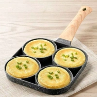 Egg Cooker Frying Pan, Green Pans 4 Cups Non-Stick cookware Aluminium Alloy Fried Egg Cooker, Pancake, Omelette Pan with Silicone Spatula and Brush Set (Pack of 1) - Free Size