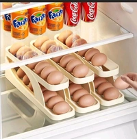 2-Tier Rolling Egg Dispenser For 12-14 Eggs, Space-Saving And Durable Storage Solution With , Ideal For Fridge And Pantry (White), Rectangular Pack of 1Name: Polypropylene 2-Tier Rolling Egg Dispenser For 12-14 Eggs, Space-Saving And Durable Storage Solution With , Ideal For Fridge And Pantry (White), Rectangular Pack of 1 - Free Size