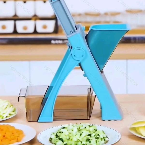 Spring Slicer | Multi Blade Replaceable Safe Slicer | Food and Vegetable Chopper | Vegetable Slicer for Kitchen | Kitchen Accessories  - Free Size