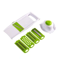 6 IN 1 SLICER,6 in 1 Slicer & Grater with Safety & Extra Sharp V Blade, Includes 6 Detachable Slicers, Ripple, Greater Suitable for Onion,Carrot, Tomato, Cucumber, Beat & Vegetable - Free Size