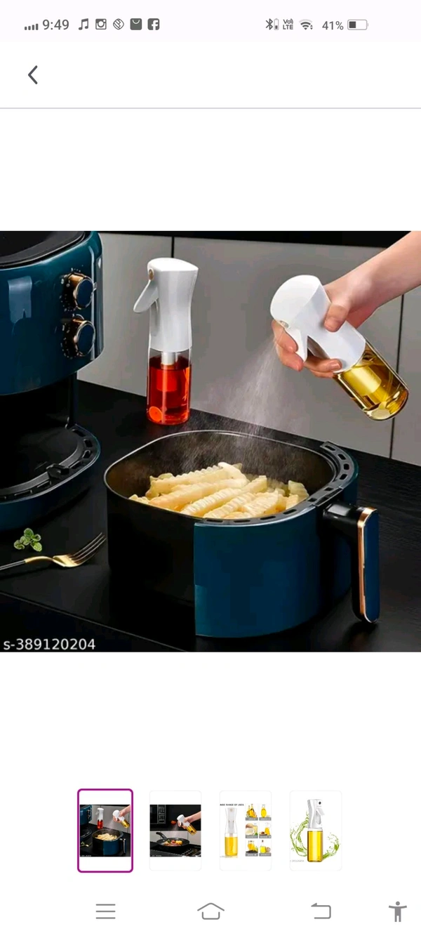 Oil Sprayer Oil Dispenser Bottle Spray Mister Food Grade Portable Reusable Oil Vinegar Sprayer Bottles for Cooking Air Fryer Kitchen Salad Baking BBQ Frying 200ml (Pack Of 1) - Free Size