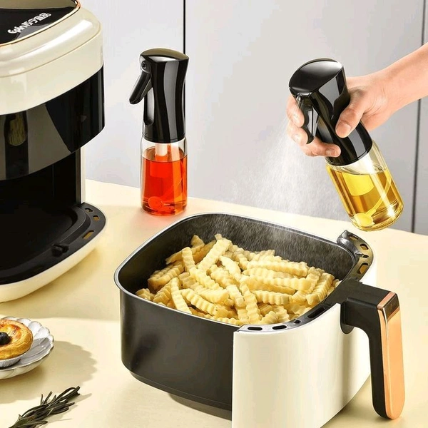 Oil Sprayer Oil Dispenser Bottle Spray Mister Food Grade Portable Reusable Oil Vinegar Sprayer Bottles for Cooking Air Fryer Kitchen Salad Baking BBQ Frying 200ml (Pack Of 1) - Free Size