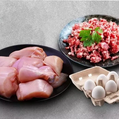 Chicken, Mutton,Egg