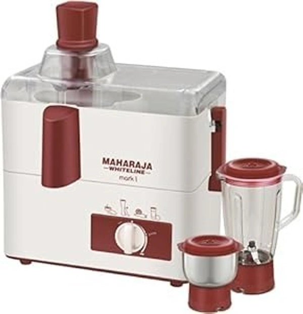 MAHARAJA WHITELINE MARK 1 HAPINESS WHITE JUICER MIXER GRINDER 450 WATT - White, 30, 30, 25