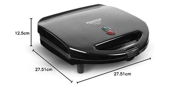 MAHARAJA WHITELINE APRICA GRILL SANDWICH MAKER 750 WATT - Black, 27.5, 27.5, 12.5