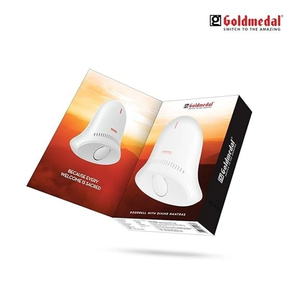 GOLDMEDAL EK MANTRA- GAYATRI MANTRA DOOR BELL - White, 19, 6, 15