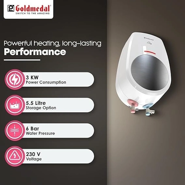 GOLDMEDAL INSTA24 5.5 LITRE 3KW INSTANT GEYSER (WATER HEATER) - 25.7, 43.5, 22