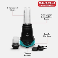 MAHARAJA WHITELINE EASY BLEND 400-WATT MIXER GRINDER 2 JARS - Blue, 25, 22, 22