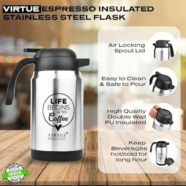VIRTUE ESPRESSO INSULATED STAINLESS STEEL FLASK 2000 ML - Gray, 10, 20, 10