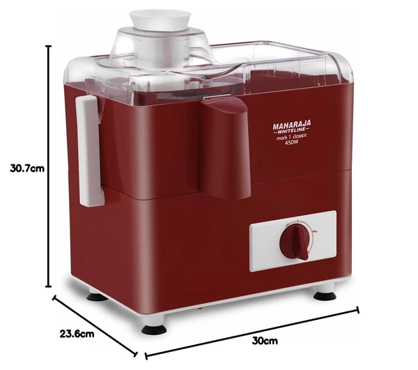 MAHARAJA WHITELINE MARK 1 CLASSIC JUICE EXTRACTOR 450 WATT - Red, 24, 23, 30