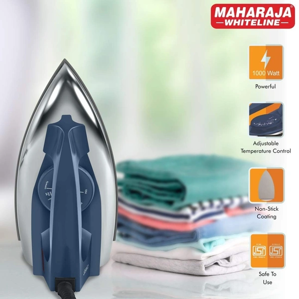 MAHARAJA WHITELINE CLASSICO BLUE DRY IRON 1200 WATT - Blue, 23, 10, 12