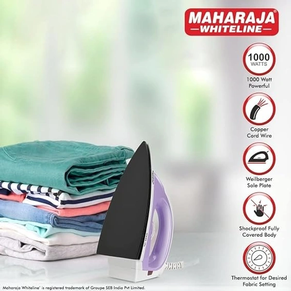 MAHARAJA WHITELINE SLEEK DLX DRY IRON 1000 WATTS - 23, 10, 12