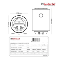 GOLDMEDAL G-HYDRO 15 LITRE STORAGE WATER HEATER (GEYSER) - White, 33, 52, 28