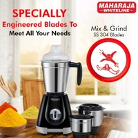 MAHARAJA WHITELINE MG 123 PRO 550-WATT MIXER GRINDER 3 JAR - Black, 20, 20, 16