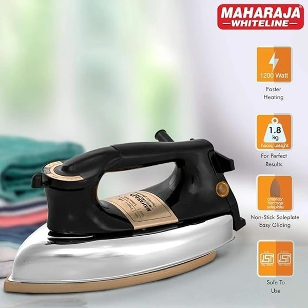 MAHARAJA WHITELINE CLASSICO PALANCHA DRY IRON 1200 WATT - Black, 27, 14.2, 14