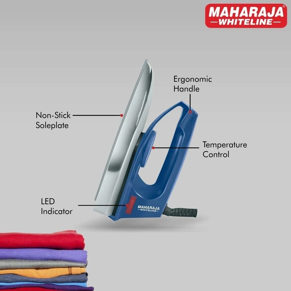 MAHARAJA WHITELINE CLASSICO BLUE DRY IRON 1200 WATT - Blue, 23, 10, 12