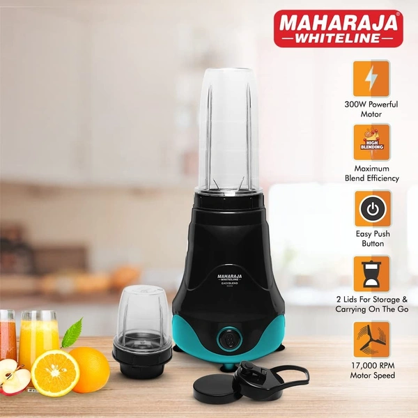 MAHARAJA WHITELINE EASY BLEND 400-WATT MIXER GRINDER 2 JARS - Blue, 25, 22, 22