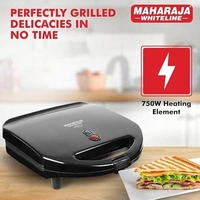 MAHARAJA WHITELINE APRICA GRILL SANDWICH MAKER 750 WATT - Black, 27.5, 27.5, 12.5