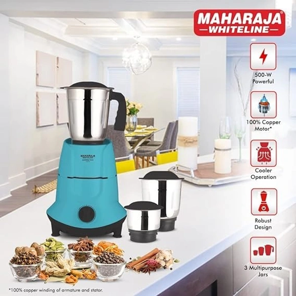 MAHARAJA WHITELINE SUPERIOR EVO 500-WATT MIXER GRINDER 3 JAR - Black, 39, 27, 22