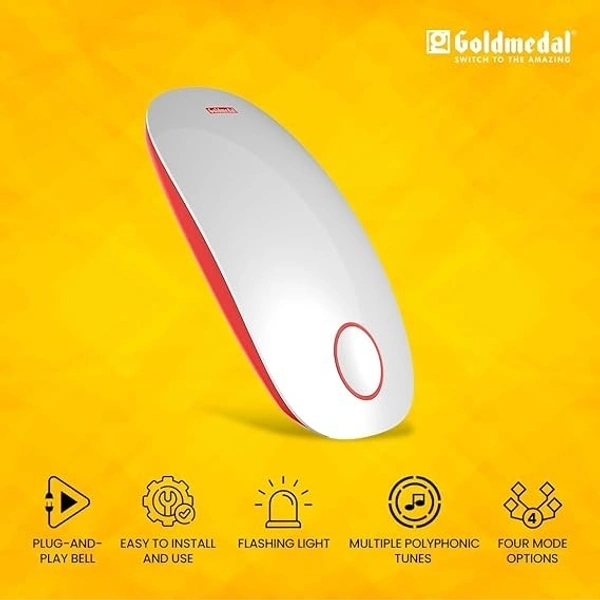 GOLDMEDAL SALSA POLYPHONIC MUSICAL DOOR BELL - Red, 26, 5, 16