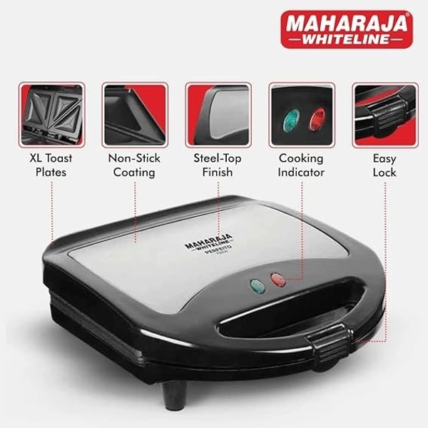 MAHARAJA WHITELINE PERFEITO SANDWICH MAKER 750 WATT - Gray, 27.5, 27.5, 12.5