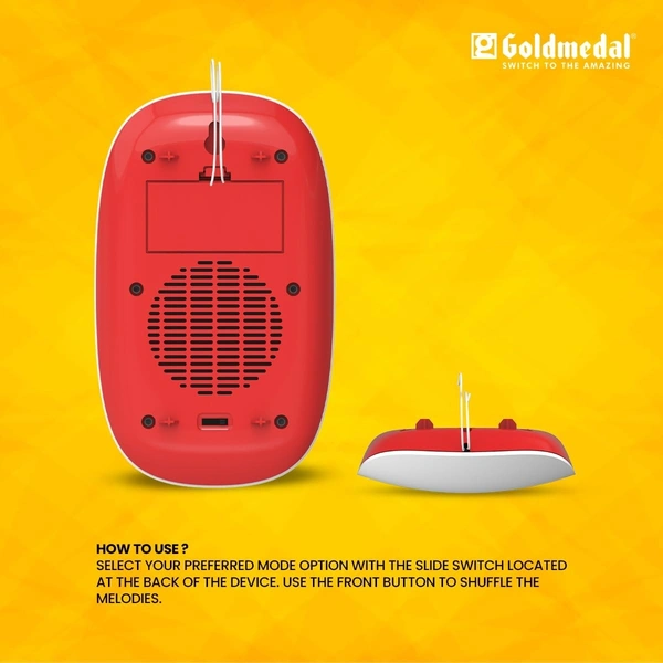 GOLDMEDAL SALSA POLYPHONIC MUSICAL DOOR BELL - Red, 26, 5, 16