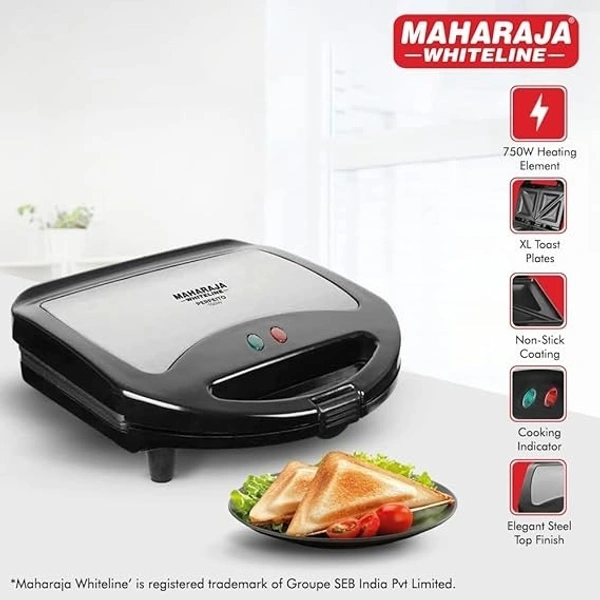MAHARAJA WHITELINE PERFEITO SANDWICH MAKER 750 WATT - Gray, 27.5, 27.5, 12.5