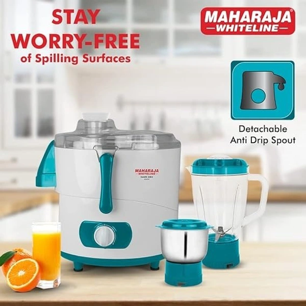 MAHARAJA WHITELINE MARK DEO PLUS JUICER MIXER GRINDER 450W - White, 31, 31, 25