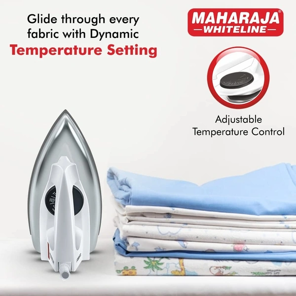 MAHARAJA WHITELINE CLASSICO WHITE DRY IRON 1200 WATT - White, 22.5, 10, 11