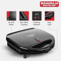 MAHARAJA WHITELINE APRICA GRILL SANDWICH MAKER 750 WATT - Black, 27.5, 27.5, 12.5
