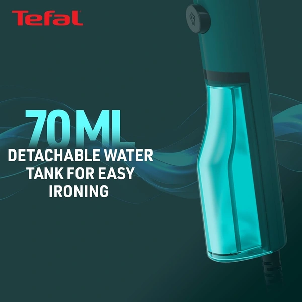 TEFAL PURE POP GARMENT STEAMER 1300 watt - Bright Turquoise, 33.8, 15.9, 7.8