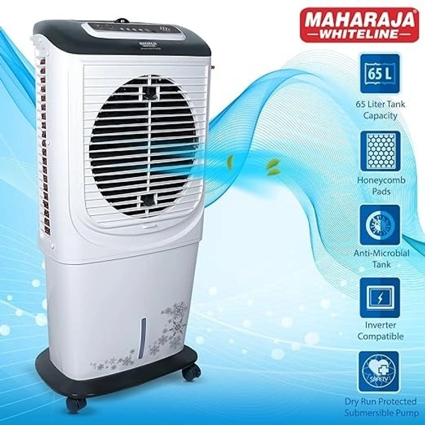 MAHARAJA WHITELINE PROWAVE SUPER 65Liter DESERT AIR COOLER - White, 68.5, 123, 51