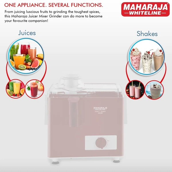MAHARAJA WHITELINE MARK 1 CLASSIC JUICE EXTRACTOR 450 WATT - Red, 24, 23, 30