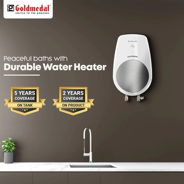 GOLDMEDAL INSTA24 3LITRE 3KW INSTANT GEYSER (WATER HEATER) - White, 18.7, 36, 18