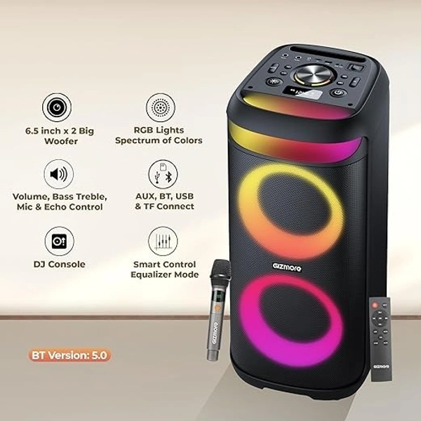GIZMORE 140-Watt THUNDER PRO T140 PARTY SPEAKER - Black, 32, 71.5, 33.5