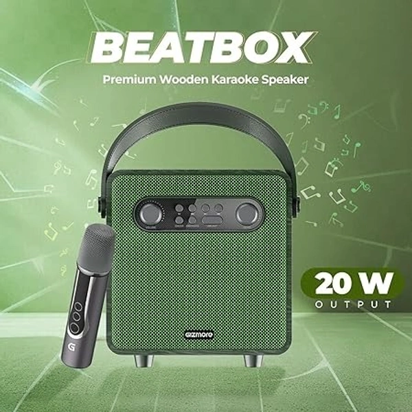 GIZMORE BEATBOX MS520 BLUETOOTH PORTABLE SPEAKER 20 WATT  - Green, 36, 14, 19