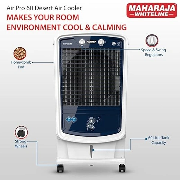 MAHARAJA WHITELINE AIRPRO 60 Liter DESERT AIR COOLER - White, 64.5, 110, 44