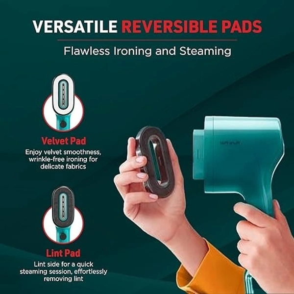 TEFAL PURE POP GARMENT STEAMER 1300 watt - Bright Turquoise, 33.8, 15.9, 7.8
