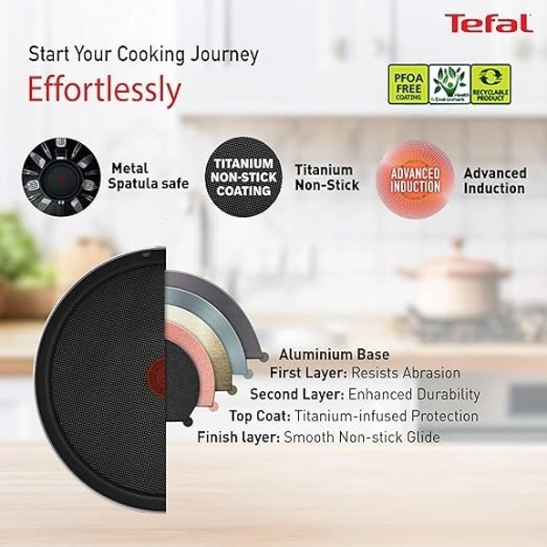 TEFAL DAY BY DAY NON-STICK DEEP FRYPAN 28 CM - Black