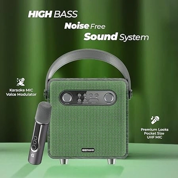 GIZMORE BEATBOX MS520 BLUETOOTH PORTABLE SPEAKER 20 WATT  - Green, 36, 14, 19