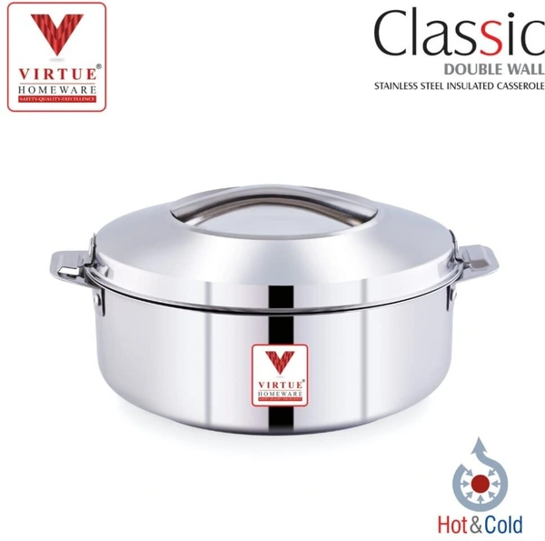 VIRTUE CLASSIC STAINLESS STEEL DOUBLE WALL INSULTAED CASSEROLE 1800 ML - Gray, 18, 12, 14