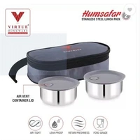 VIRTUE HUMSAFAR LUNCH BOX 2 CONTAINERS - Gray, 22, 7, 13