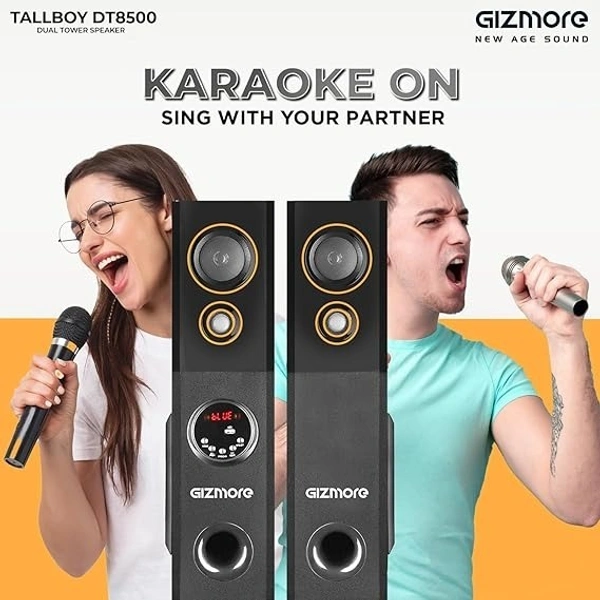 GIZMORE TALLBOY DT8500 80WATT WIRELESS TOWER SPEAKER - Black