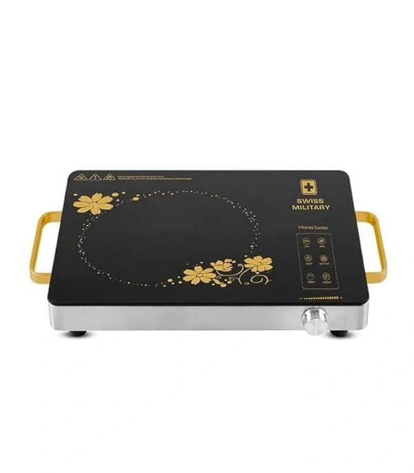 SWISS MILITARY Emporia Black and Silver Infrared Induction Cooktop with Variable Temperature Control, 2200 Watts - Black, 43, 6, 28