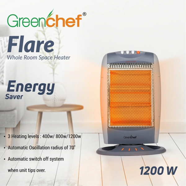 GREENCHEF FLARE HALOGEN ROOM HEATER - Gray