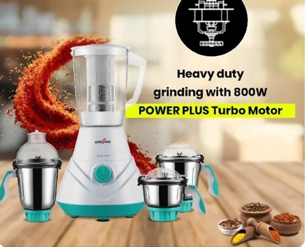 KENSTAR FUSION PRO 800-WATT MIXER GRINDER WITH 4 JARS - Turquoise Blue, 25, 25, 24